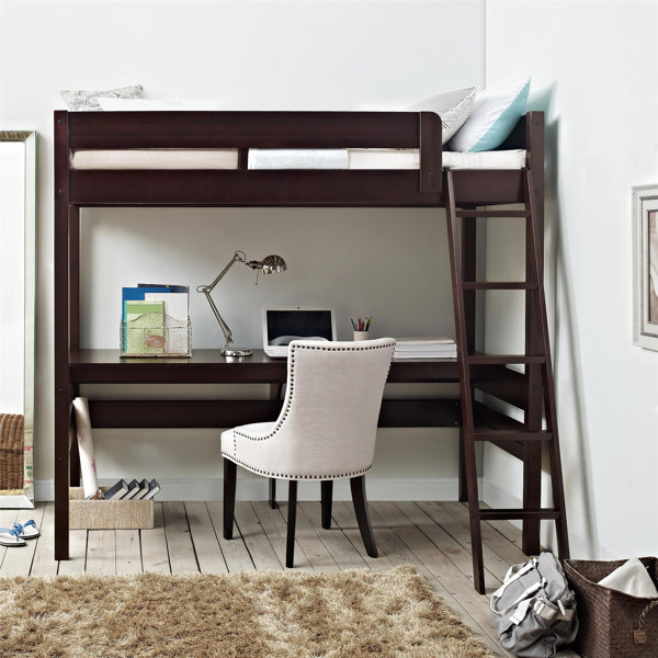 Isabelle & Max™ Everiz Twin Solid Wood Loft Bed with BuiltinDesk by